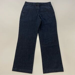 Talbots Dark Blue Wide Leg Denim Stretch Trousers, Size 8